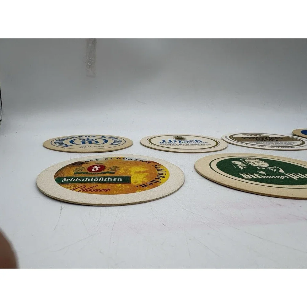 Vintage German Beer Coasters Lot 7 Hofbrau Bitburger Bavaria Feldschlosschen
